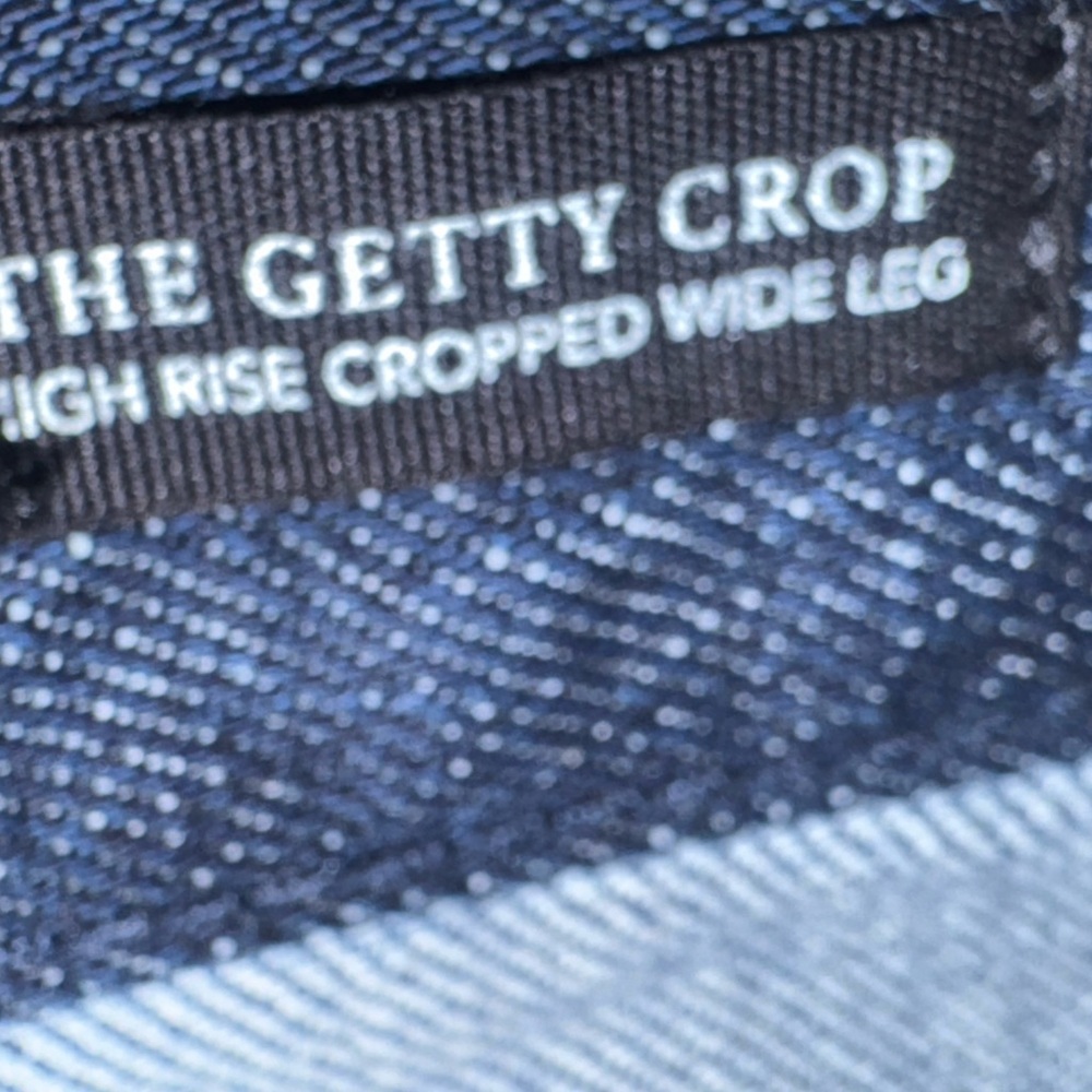 Rails Getty Crop Jeans Womens Size 31 Indigo Patchwork High Rise Wide Leg H - Picture 11 of 16